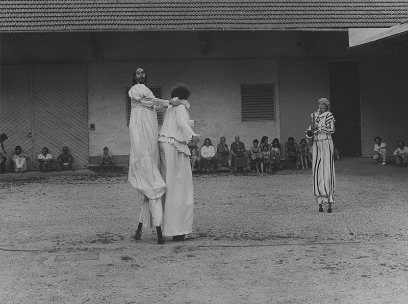 1980 - Dorffest, Wei&szlig;e Clowns (Kurt Bildstein, Siegi Maschek, Eberhard Rohrer) &copy;Giesche